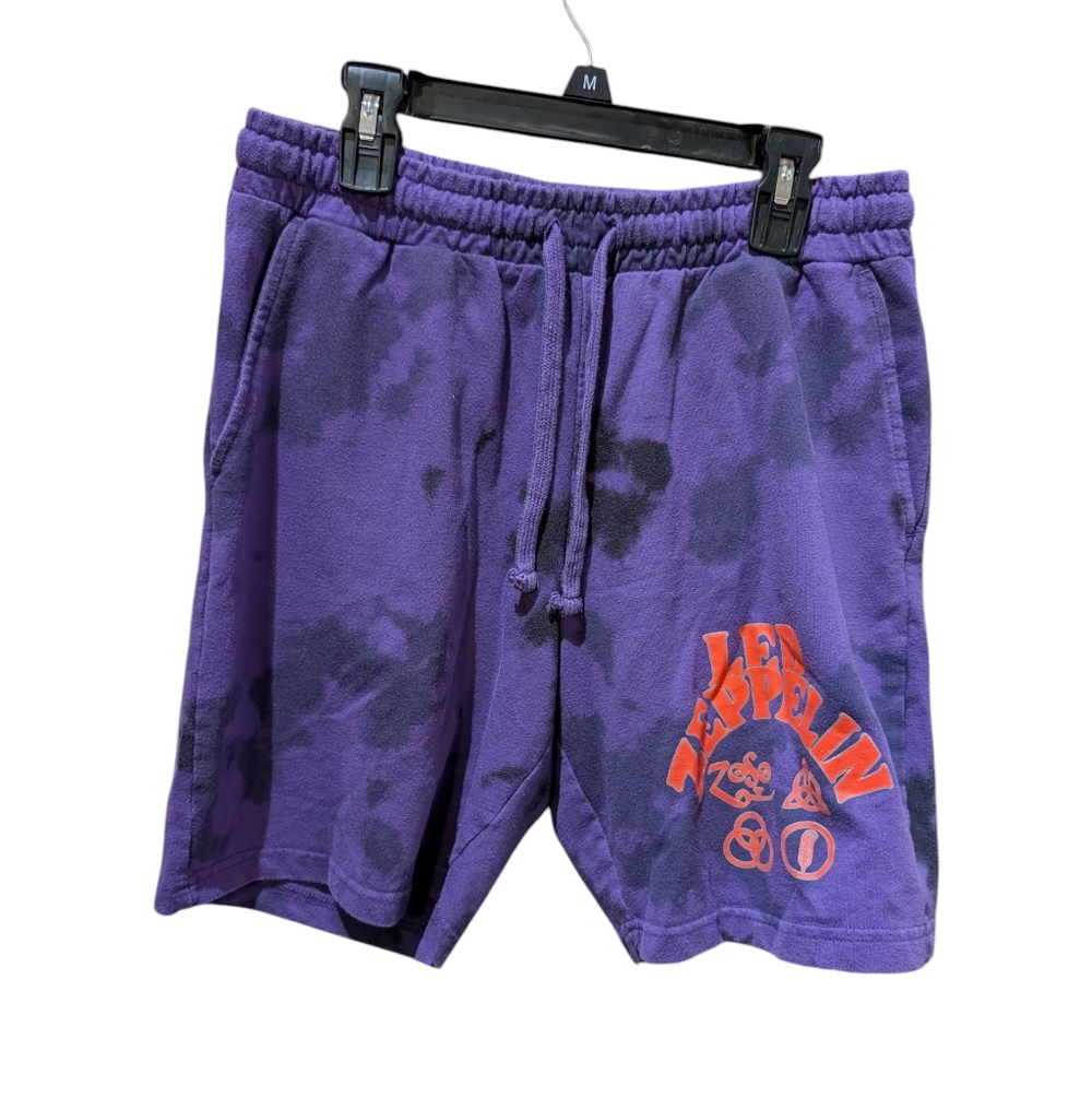 Purple Tie-Dye Men's Led Zeppelin Shorts Size Small